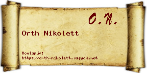 Orth Nikolett névjegykártya