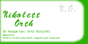 nikolett orth business card